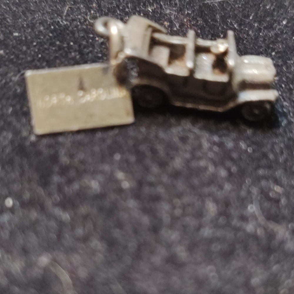 Sterling Silver Cast Antique Automobile Charm - Picture 2 of 4